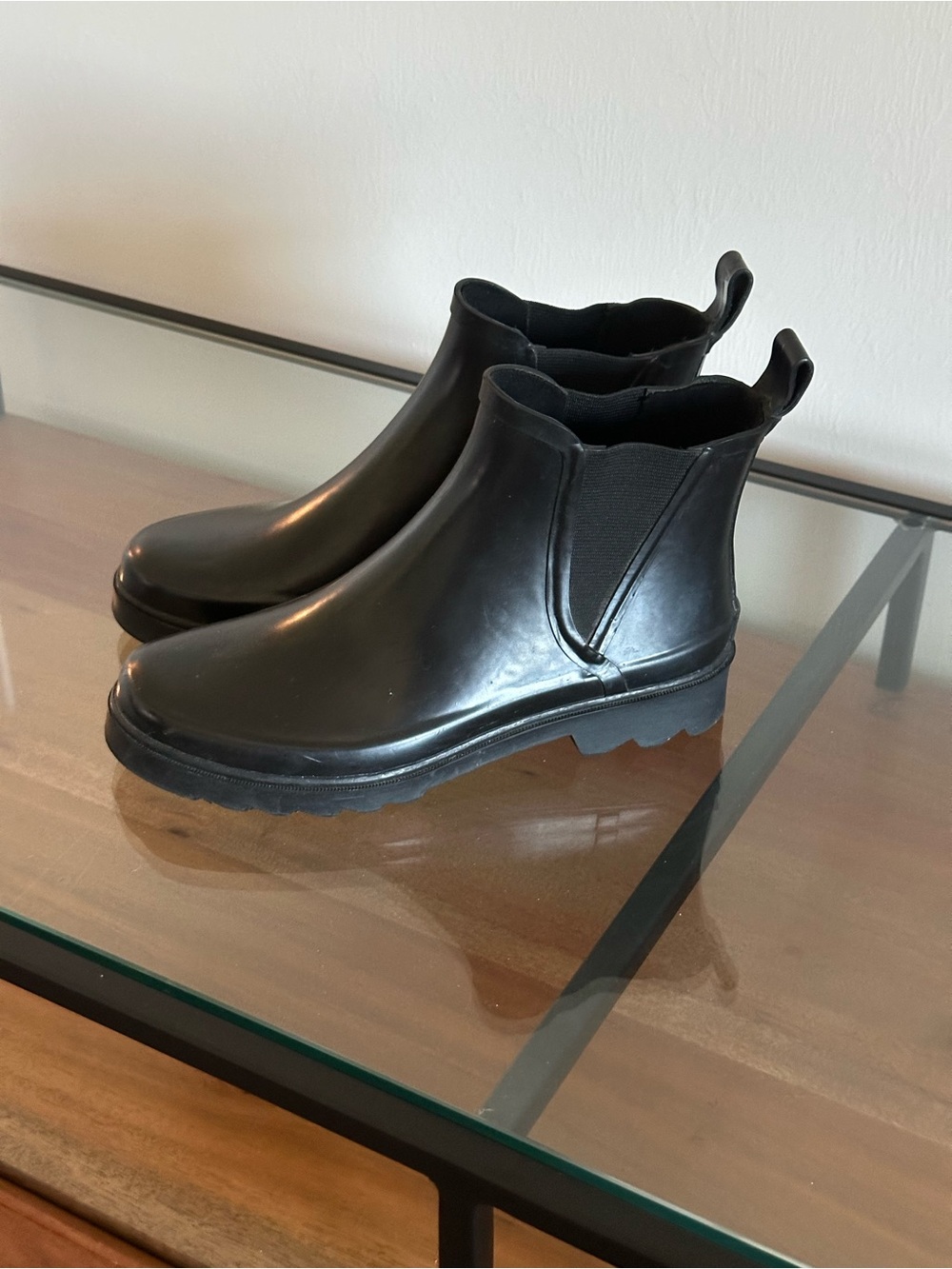 Polo Sport Ralph Lauren Women’s Black Rubber Chelsea Rain Boots Size 9B - Picture 3 of 8
